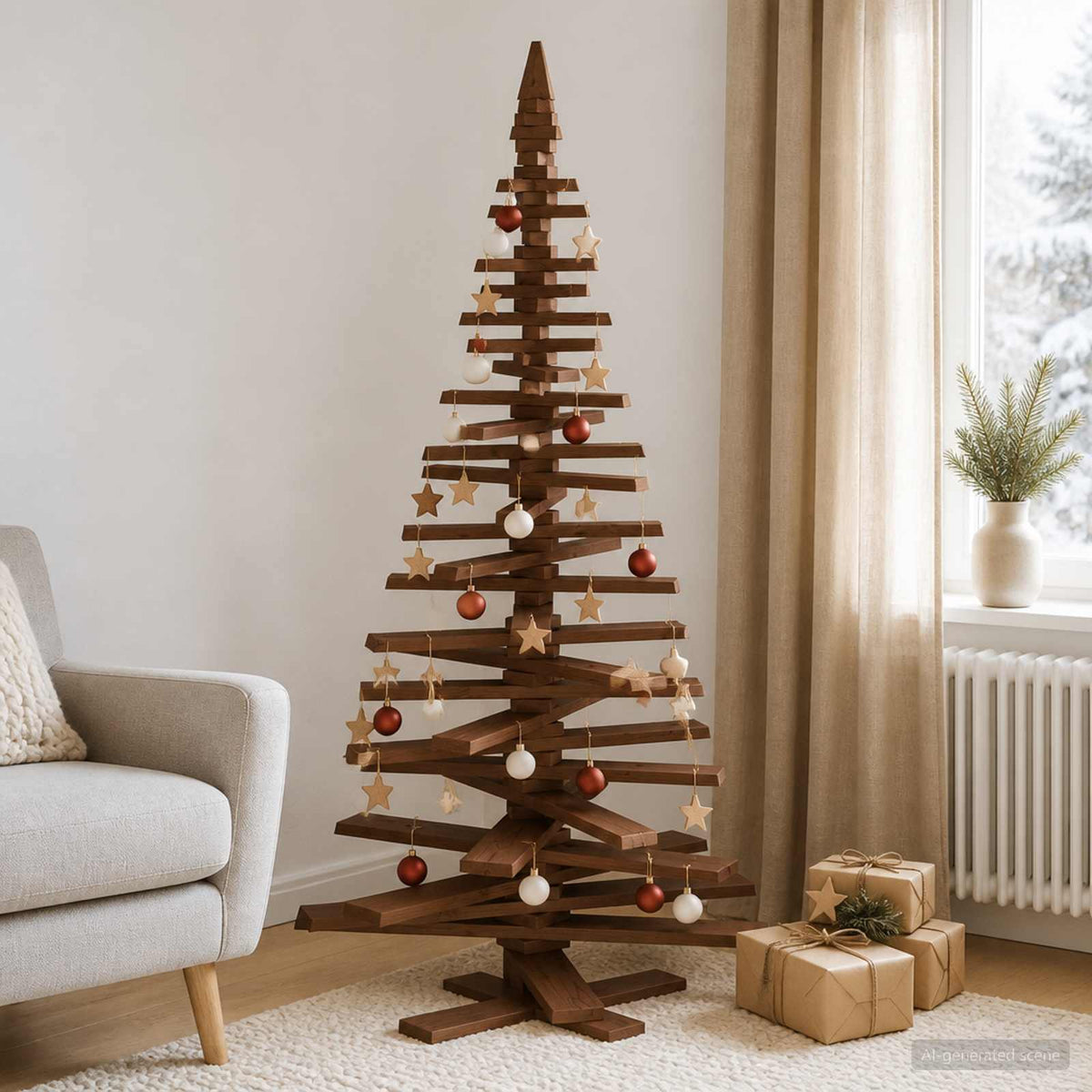 vidaXL Wooden Christmas Tree KOTKA 180 cm Solid Pine Wood