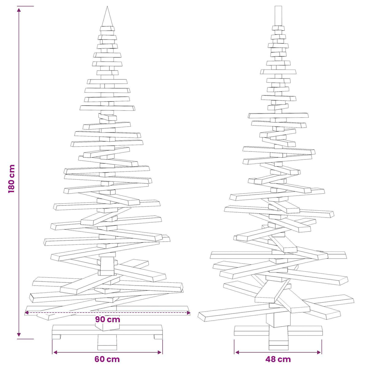 vidaXL Wooden Christmas Tree KOTKA 180 cm Solid Pine Wood