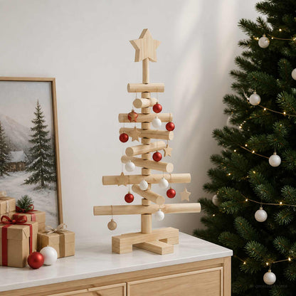 vidaXL Wooden Christmas Tree KOTKA 60 cm Solid Pine Wood Natural