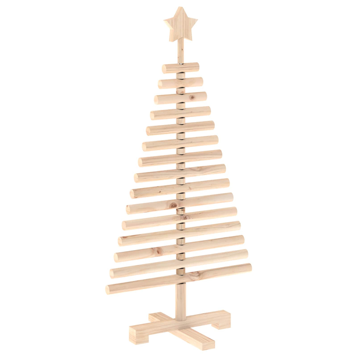 vidaXL Wooden Christmas Tree KOTKA 90 cm Solid Pine Wood Natural