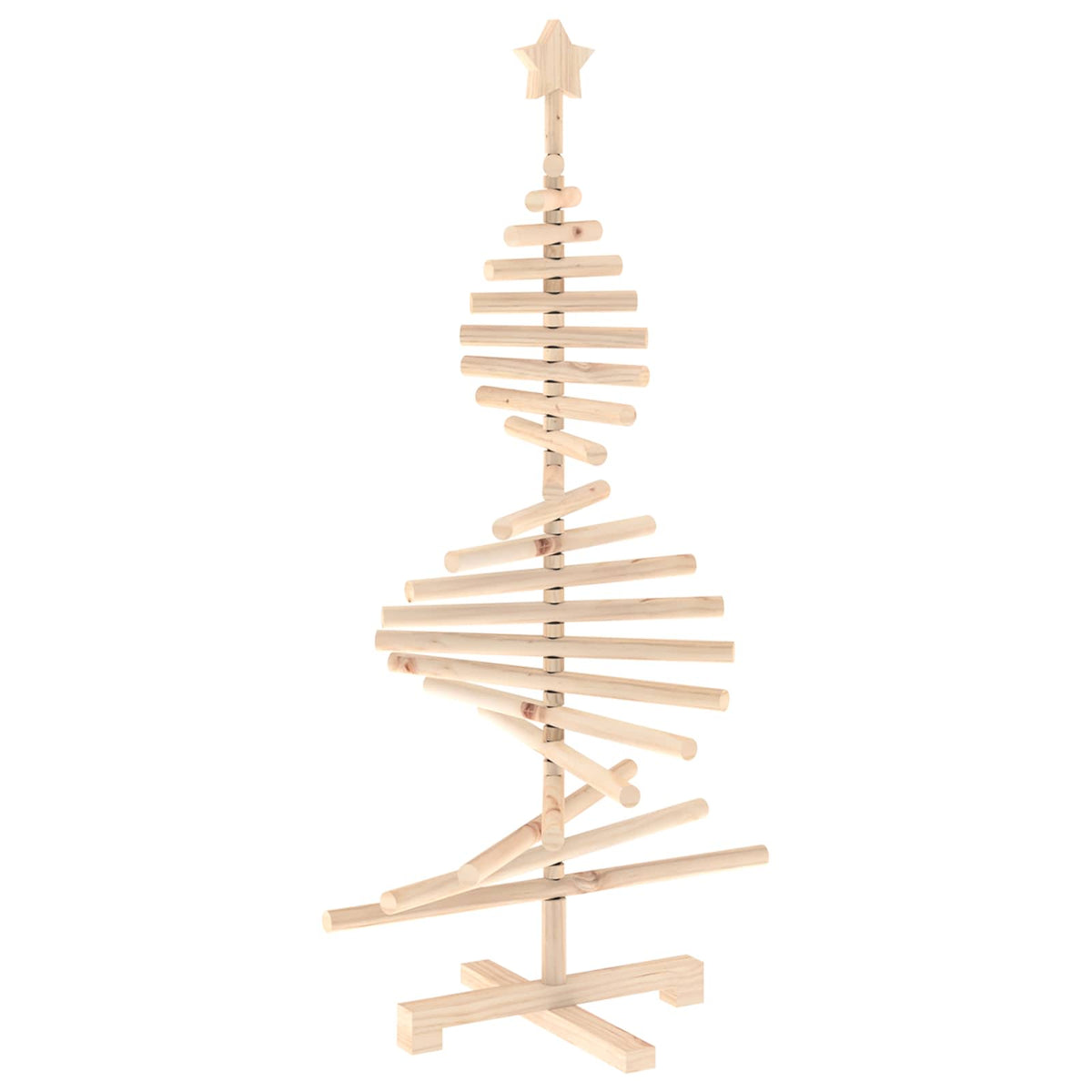 vidaXL Wooden Christmas Tree KOTKA 120 cm Solid Pine Wood Natural