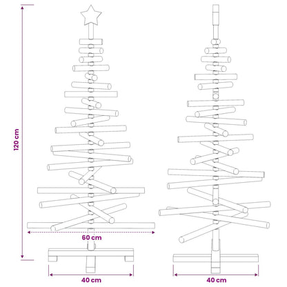 vidaXL Wooden Christmas Tree KOTKA 120 cm Solid Pine Wood Natural