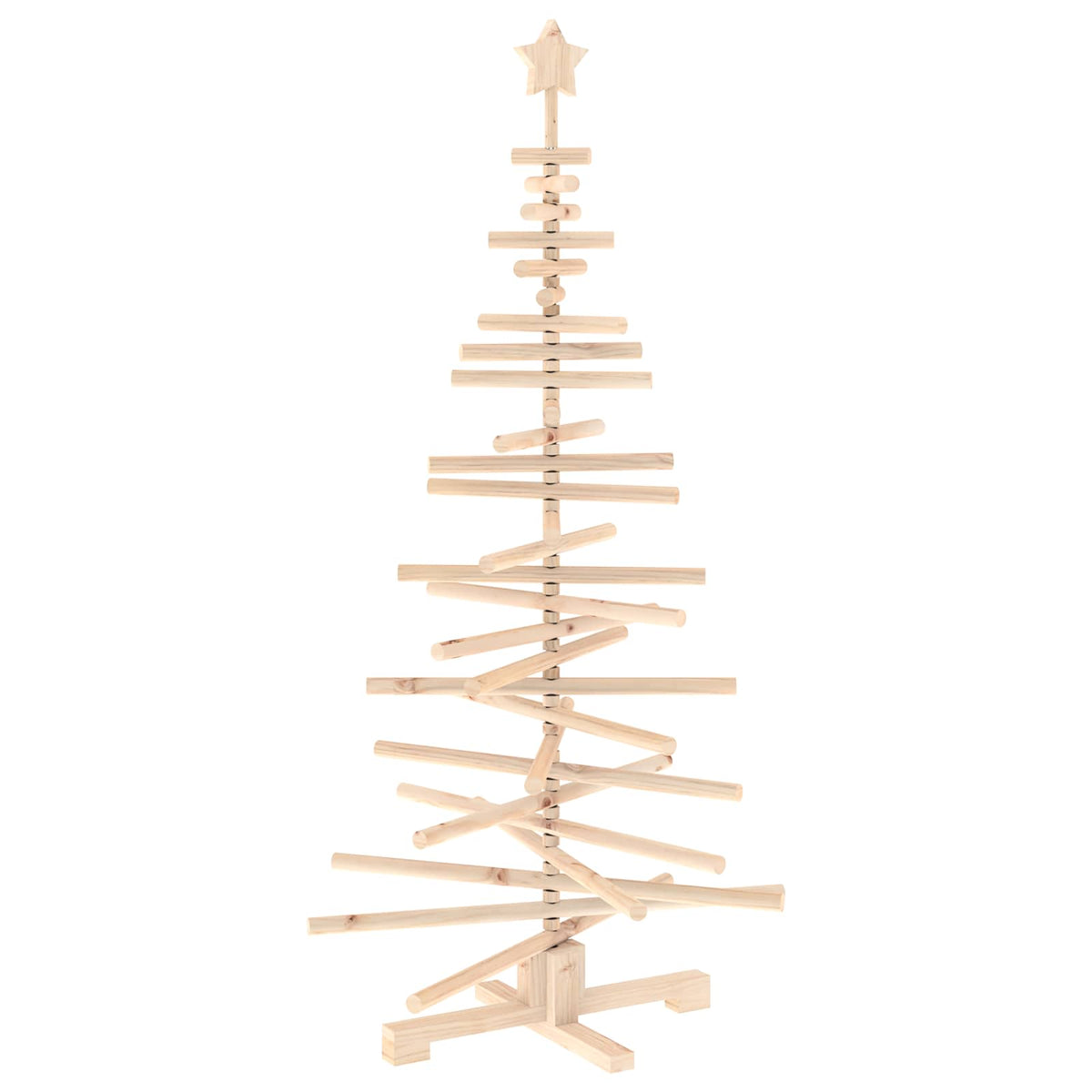 vidaXL Wooden Christmas Tree KOTKA 150 cm Solid Pine Wood Natural