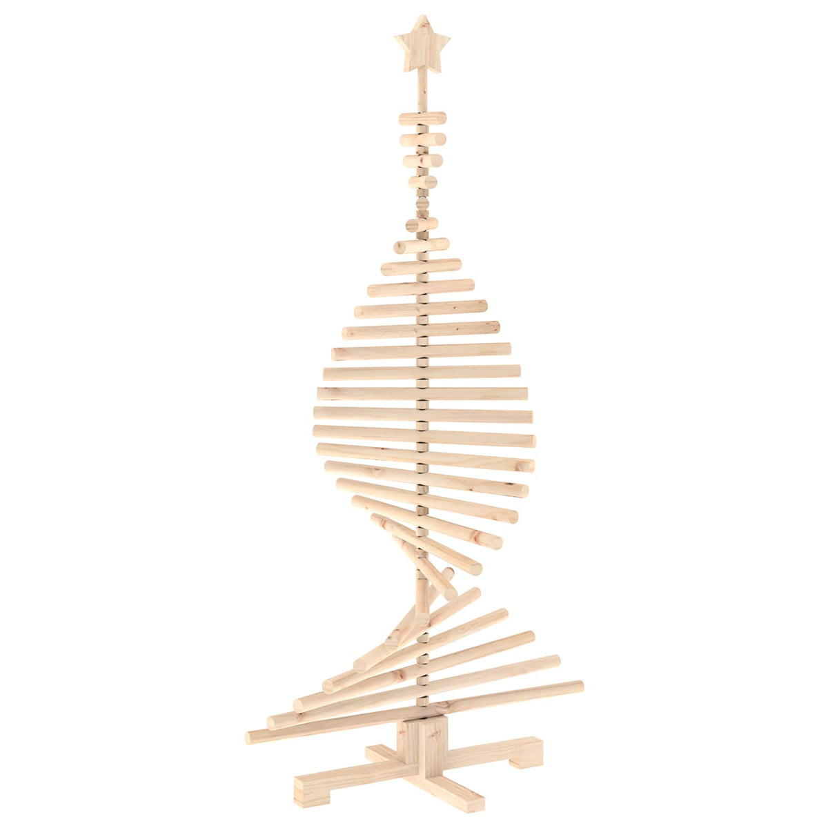 vidaXL Wooden Christmas Tree KOTKA 150 cm Solid Pine Wood Natural