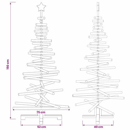 vidaXL Wooden Christmas Tree KOTKA 150 cm Solid Pine Wood Natural