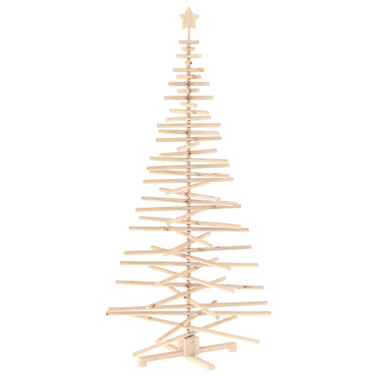 vidaXL Wooden Christmas Tree KOTKA 210 cm Solid Pine Wood Natural