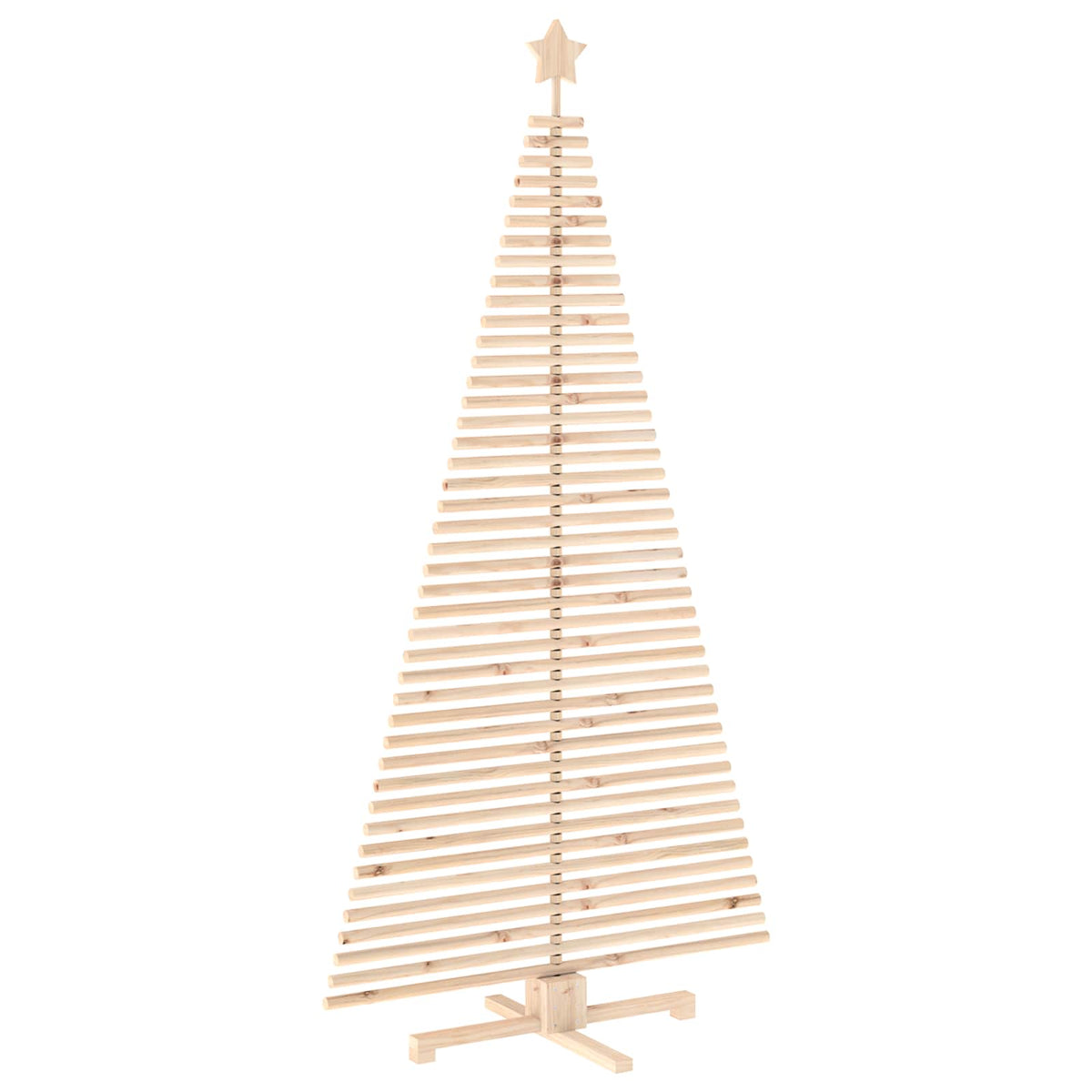 vidaXL Wooden Christmas Tree KOTKA 210 cm Solid Pine Wood Natural