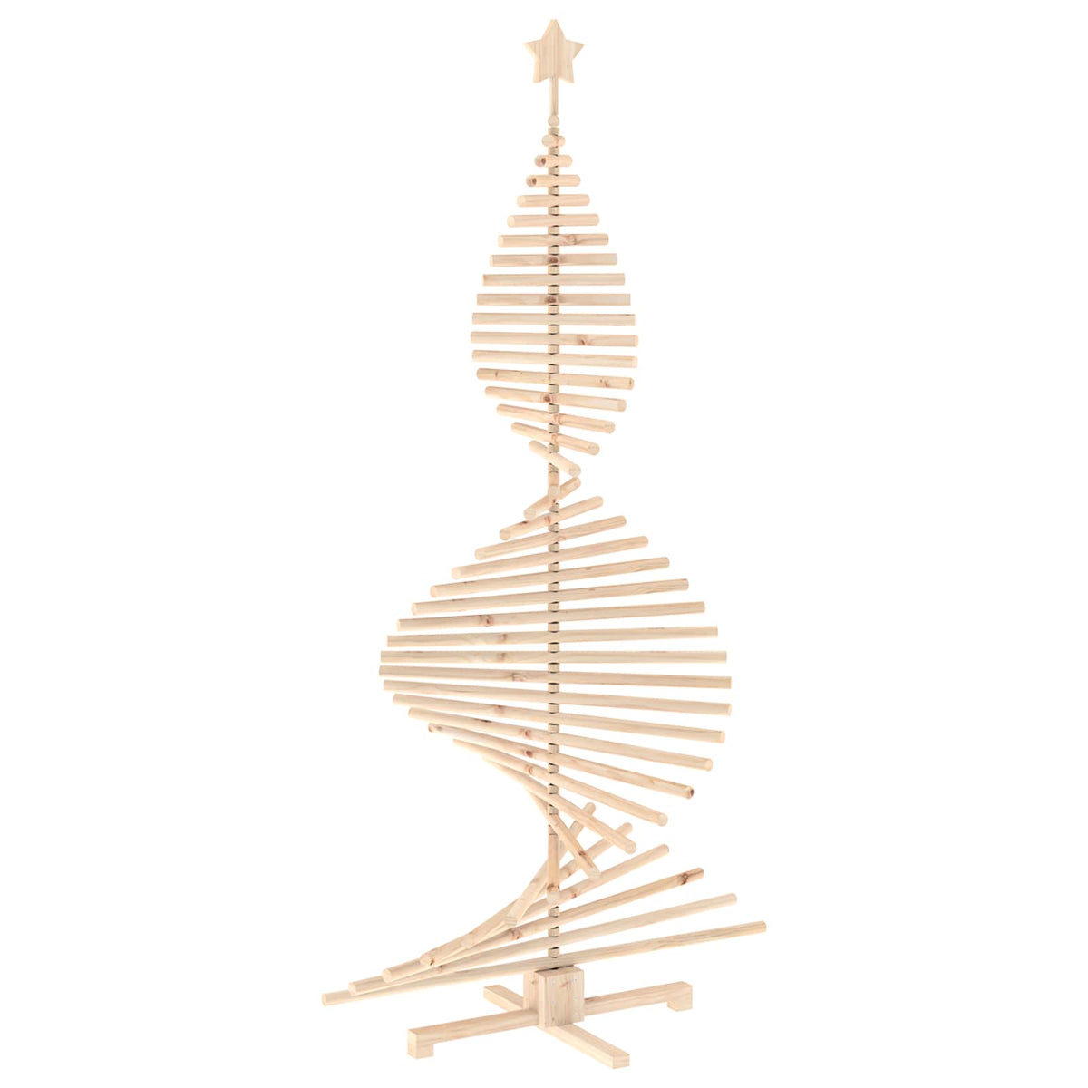 vidaXL Wooden Christmas Tree KOTKA 210 cm Solid Pine Wood Natural