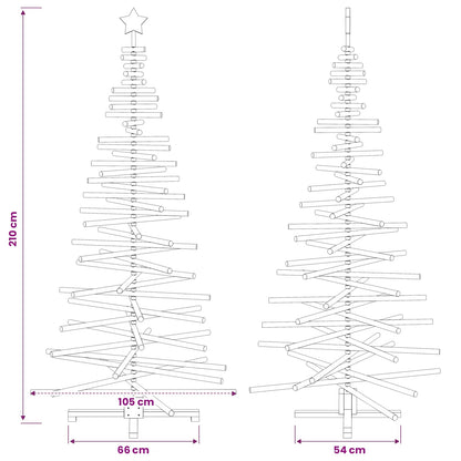 vidaXL Wooden Christmas Tree KOTKA 210 cm Solid Pine Wood Natural