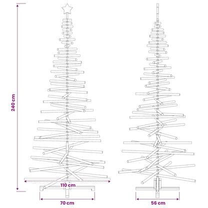 vidaXL Wooden Christmas Tree KOTKA 240 cm Solid Pine Wood Natural