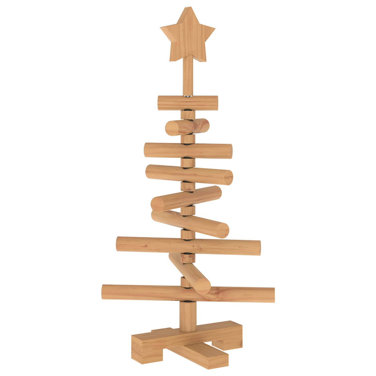 vidaXL Wooden Christmas Tree KOTKA 60 cm Solid Pine Wood Brown Finish