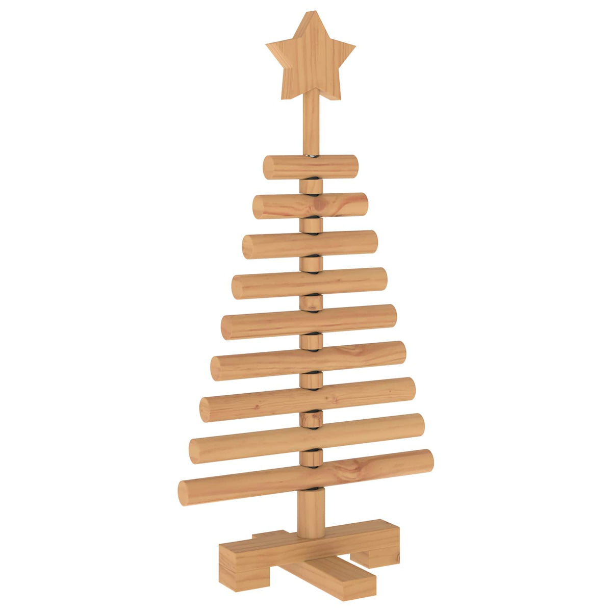 vidaXL Wooden Christmas Tree KOTKA 60 cm Solid Pine Wood Brown Finish