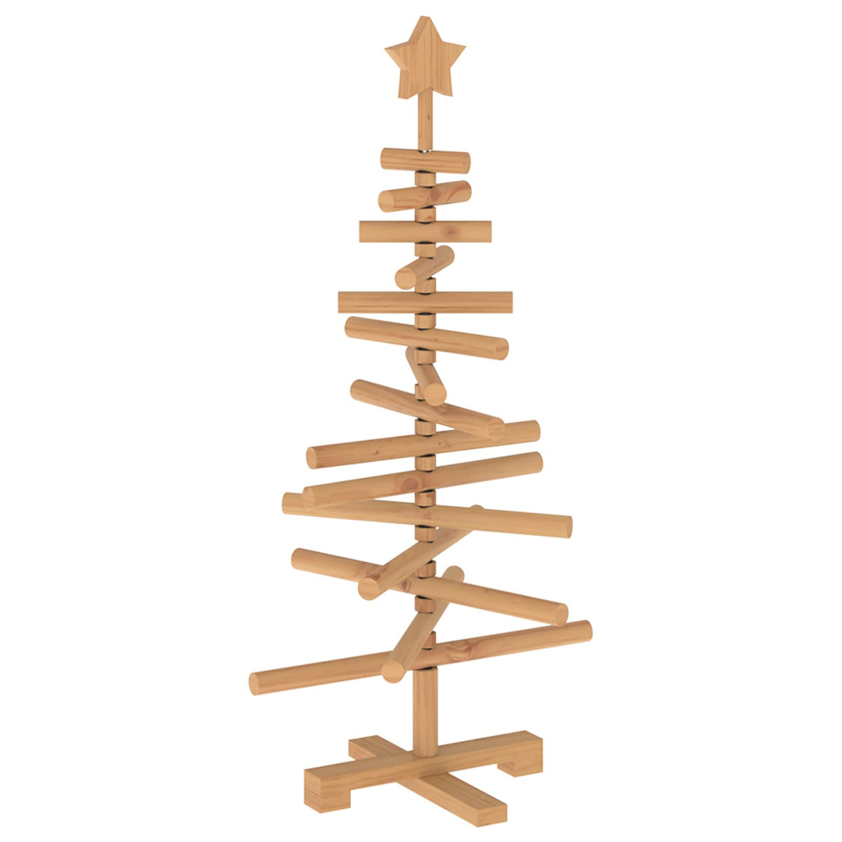vidaXL Wooden Christmas Tree KOTKA 90 cm Solid Pine Wood Brown Finish