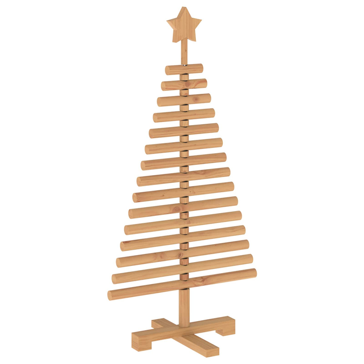 vidaXL Wooden Christmas Tree KOTKA 90 cm Solid Pine Wood Brown Finish