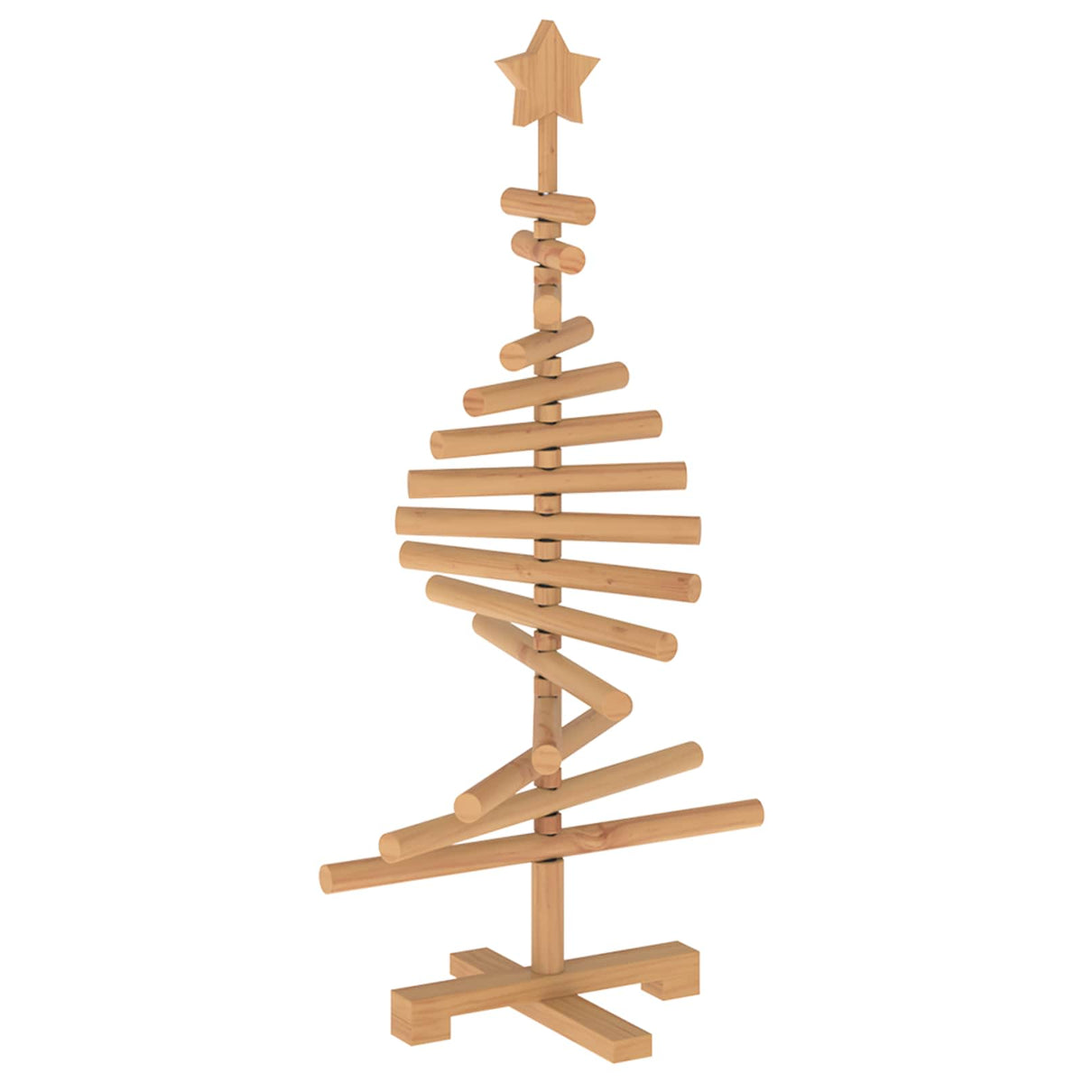 vidaXL Wooden Christmas Tree KOTKA 90 cm Solid Pine Wood Brown Finish