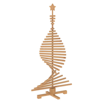 vidaXL Wooden Christmas Tree KOTKA 150 cm Solid Pine Wood Brown Finish