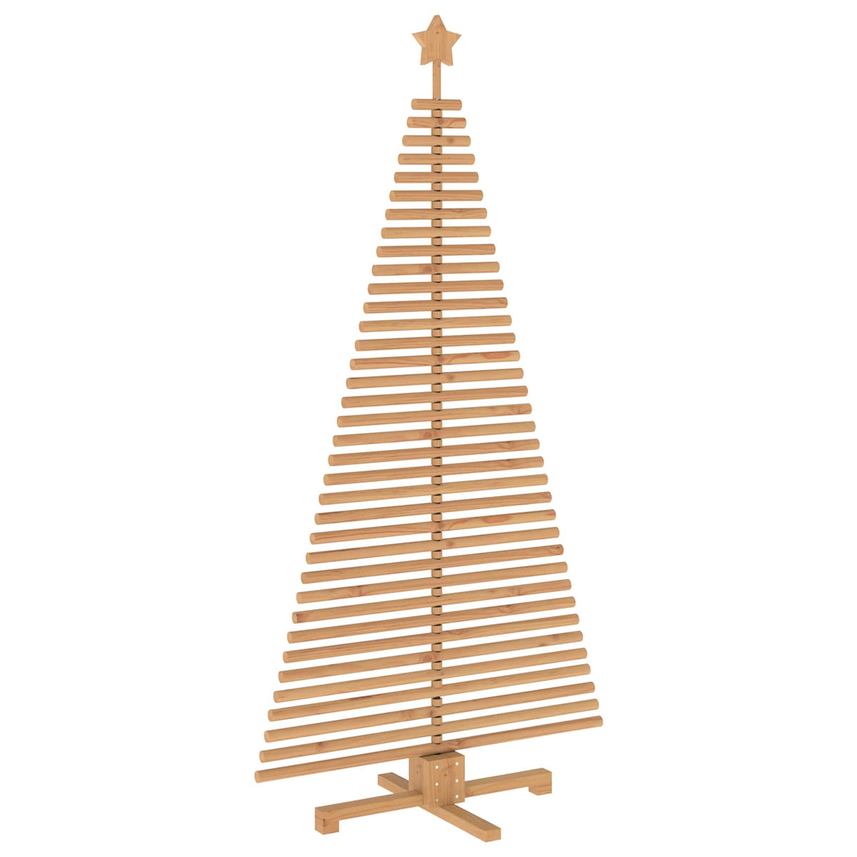 vidaXL Wooden Christmas Tree KOTKA 180 cm Solid Pine Wood Brown Finish