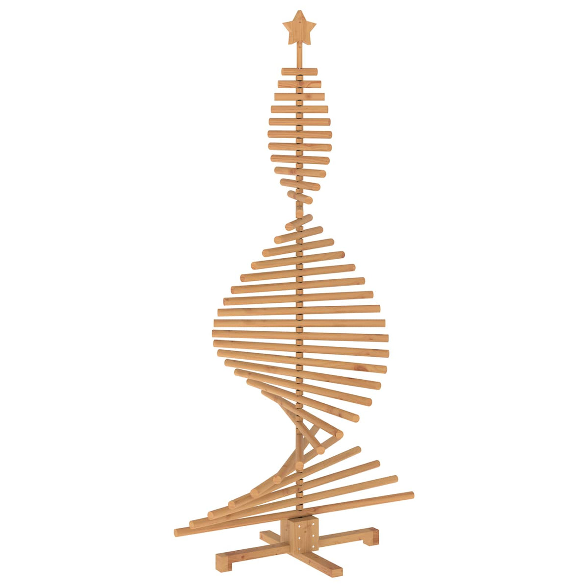 vidaXL Wooden Christmas Tree KOTKA 180 cm Solid Pine Wood Brown Finish