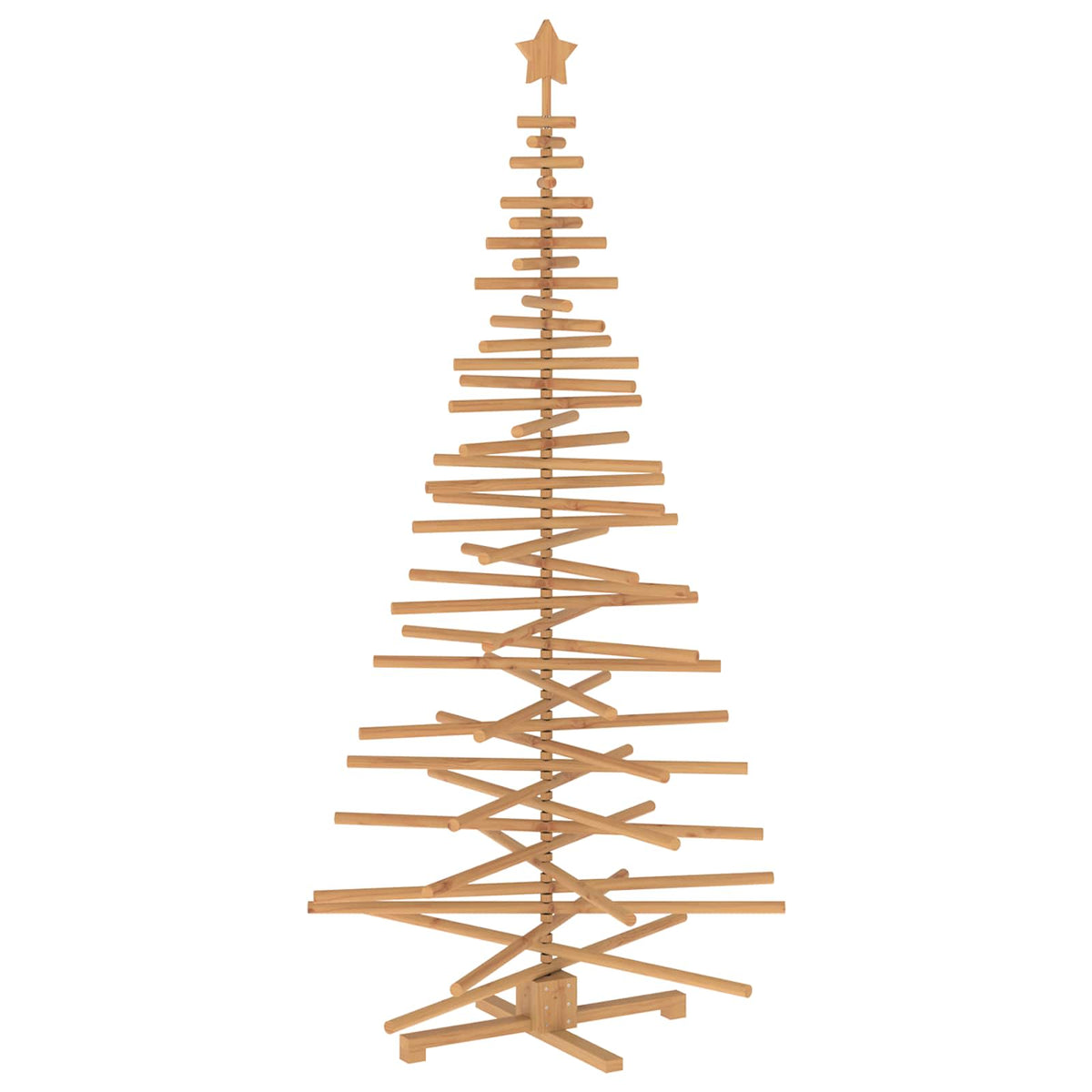 vidaXL Wooden Christmas Tree KOTKA 210 cm Solid Pine Wood Brown Finish