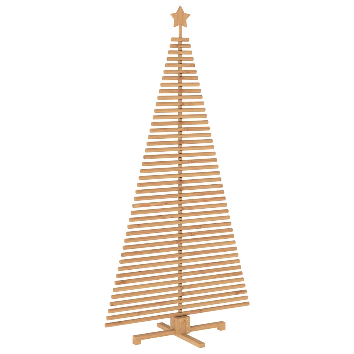 vidaXL Wooden Christmas Tree KOTKA 210 cm Solid Pine Wood Brown Finish