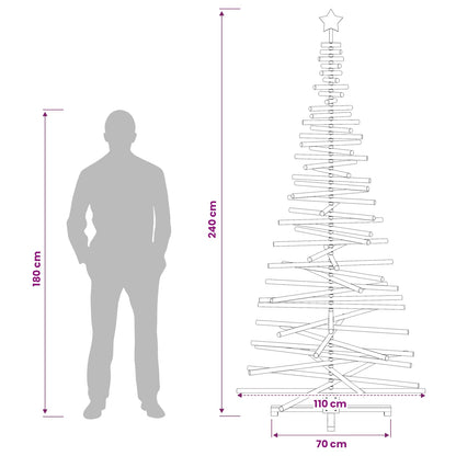 vidaXL Wooden Christmas Tree KOTKA 240 cm Solid Pine Wood Brown Finish