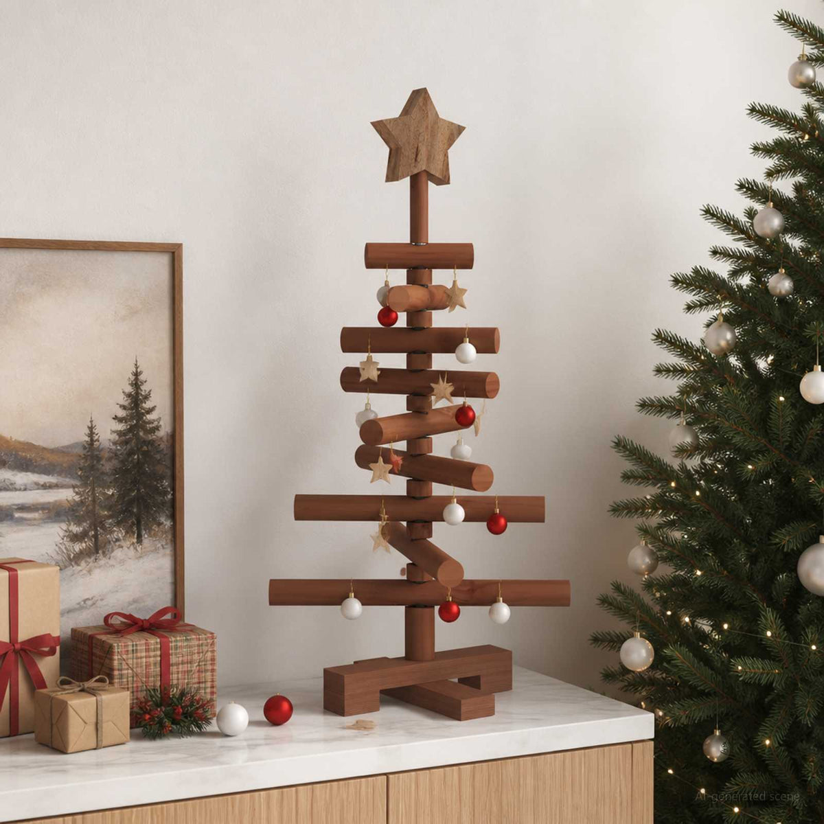 vidaXL Wooden Christmas Tree KOTKA 60 cm Solid Pine Wood