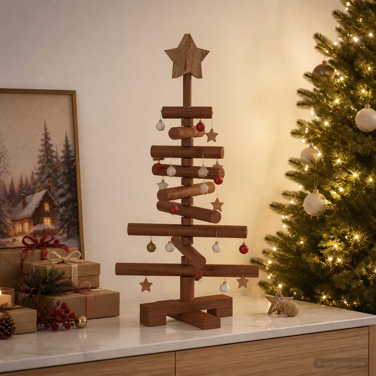 vidaXL Wooden Christmas Tree KOTKA 60 cm Solid Pine Wood