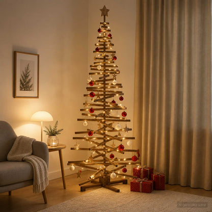 vidaXL Wooden Christmas Tree KOTKA 210 cm Solid Pine Wood