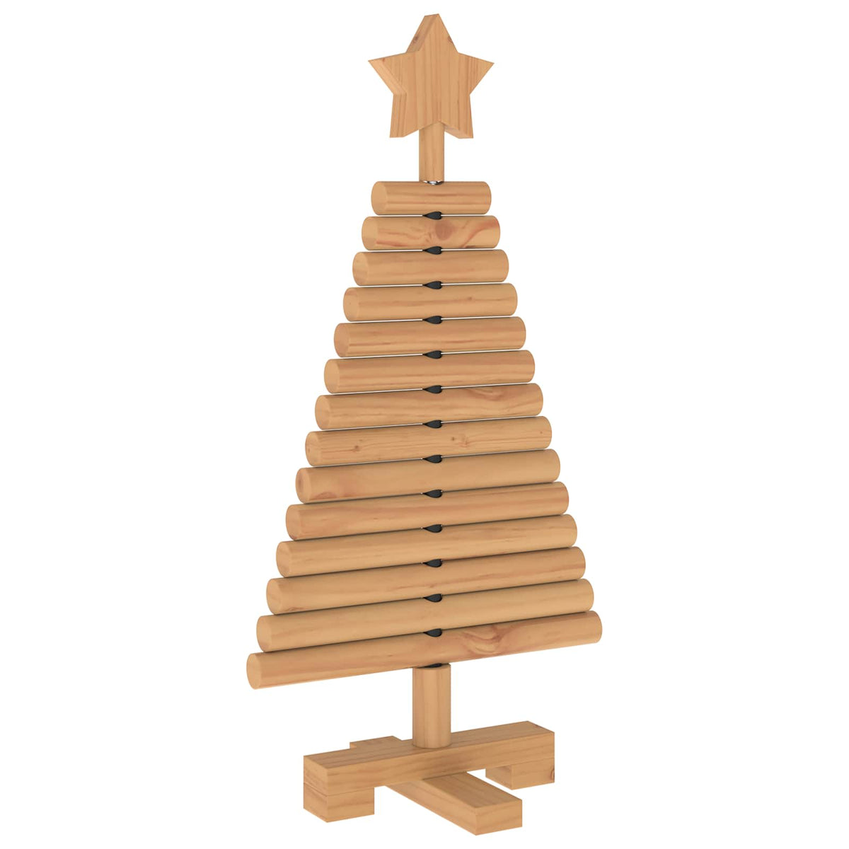 vidaXL Wooden Christmas Tree KOTKA 60 cm Solid Pine Wood Brown Finish