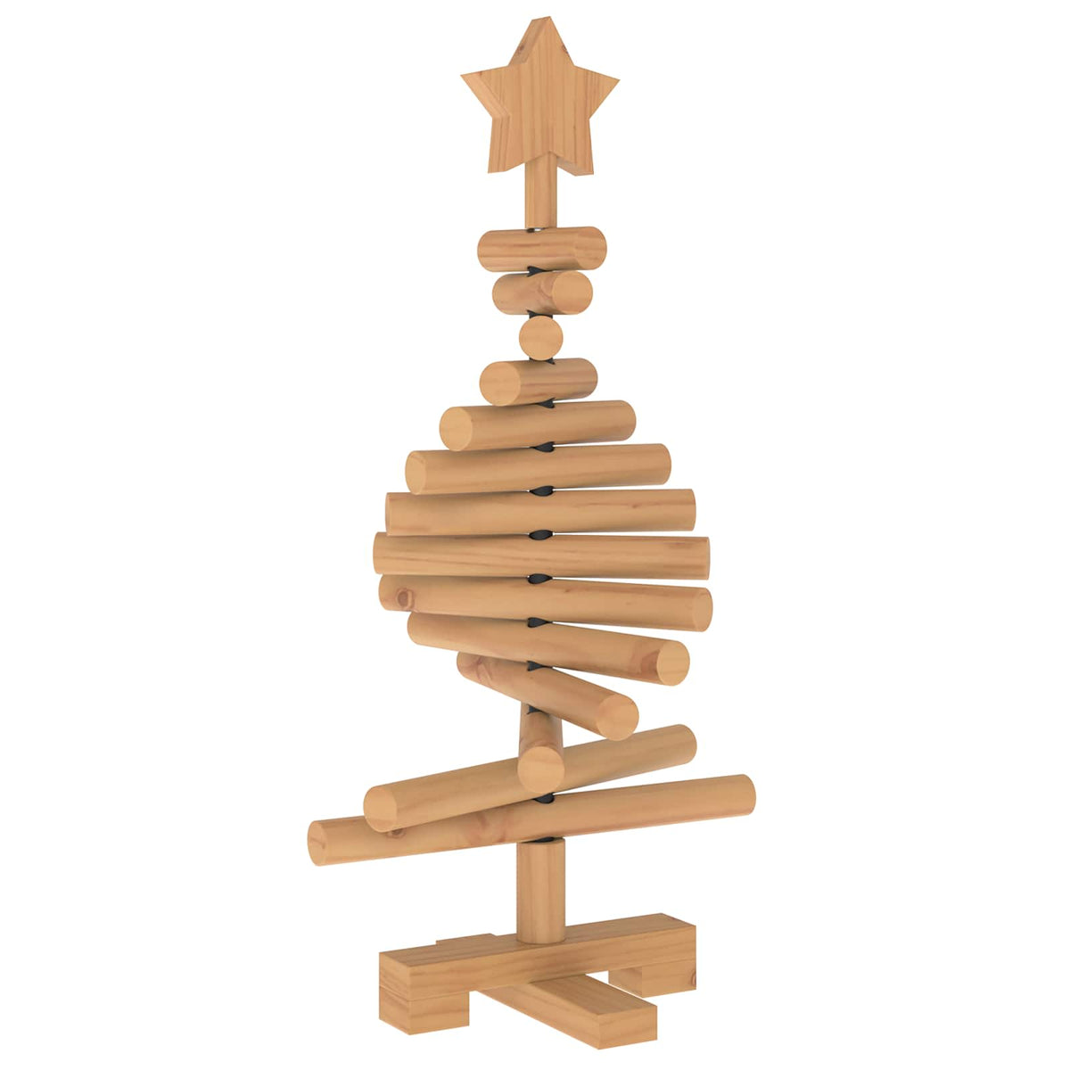 vidaXL Wooden Christmas Tree KOTKA 60 cm Solid Pine Wood Brown Finish