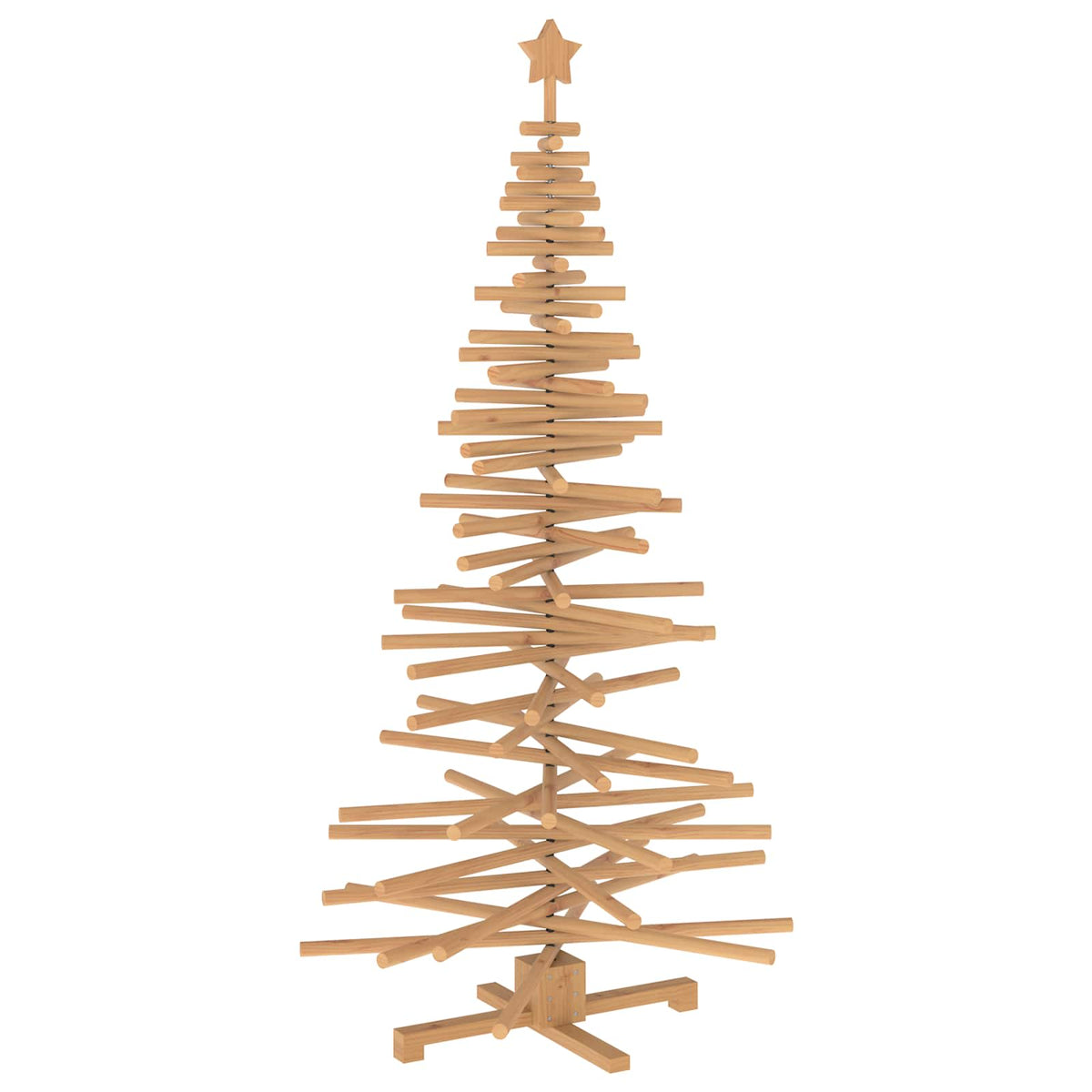 vidaXL Wooden Christmas Tree KOTKA 180 cm Solid Pine Wood Brown Finish