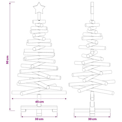 vidaXL Wooden Christmas Tree KOTKA 90 cm Solid Pine Wood