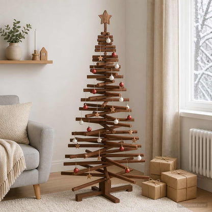 vidaXL Wooden Christmas Tree KOTKA 150 cm Solid Pine Wood