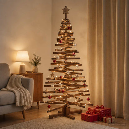 vidaXL Wooden Christmas Tree KOTKA 150 cm Solid Pine Wood