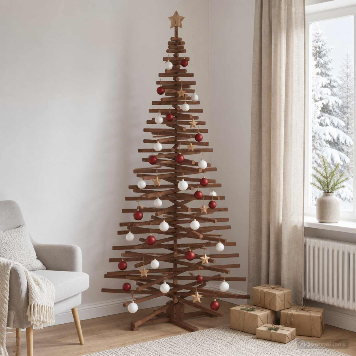 vidaXL Wooden Christmas Tree KOTKA 210 cm Solid Pine Wood