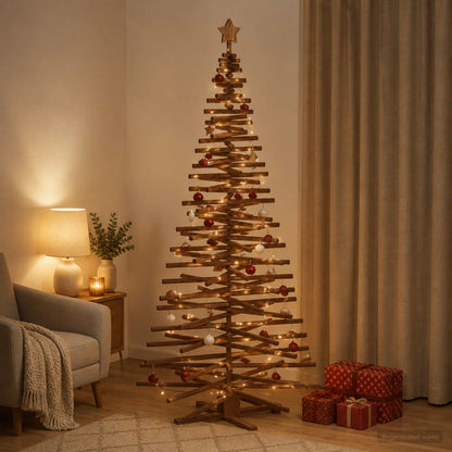 vidaXL Wooden Christmas Tree KOTKA 210 cm Solid Pine Wood