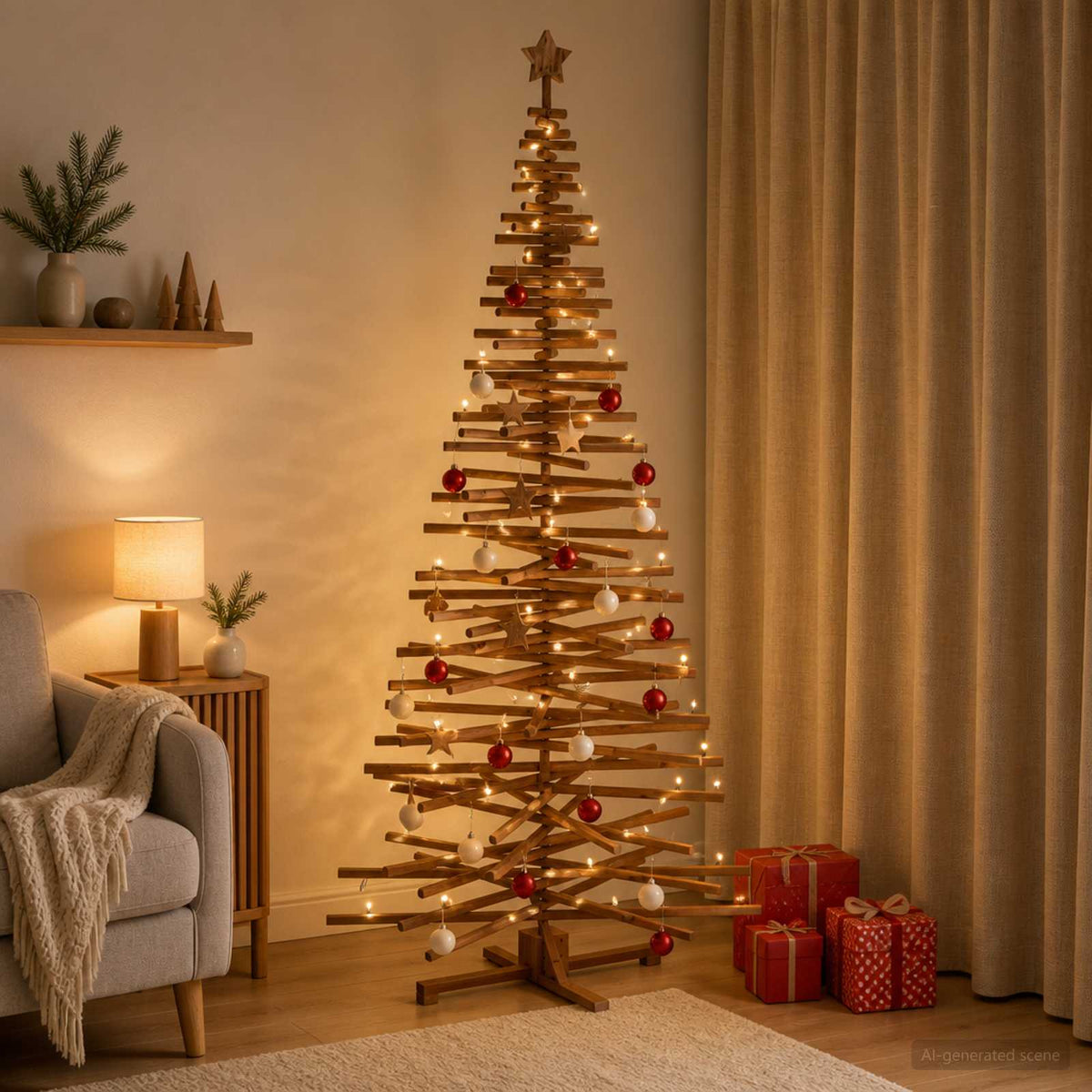 vidaXL Wooden Christmas Tree KOTKA 240 cm Solid Pine Wood