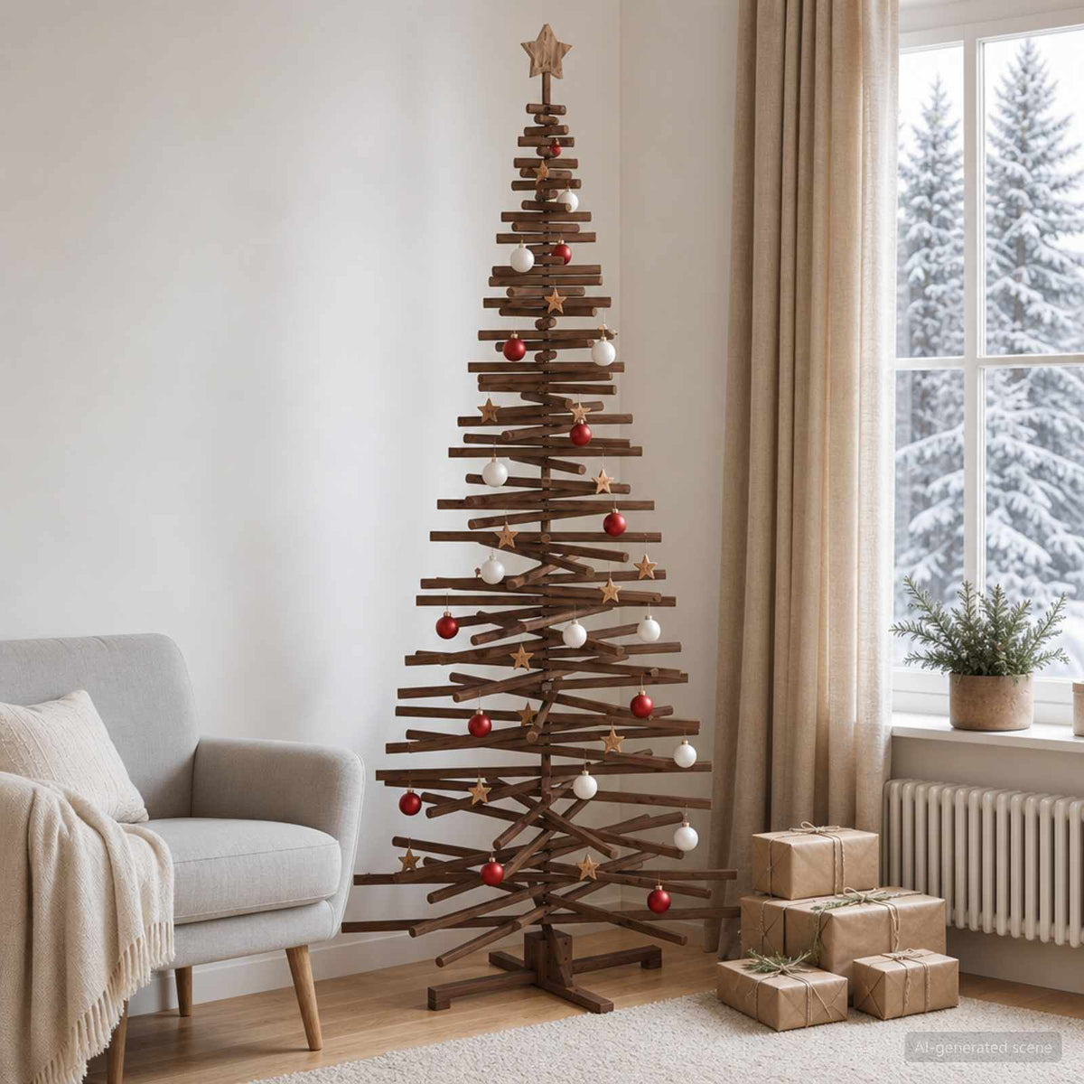 vidaXL Wooden Christmas Tree KOTKA 240 cm Solid Pine Wood
