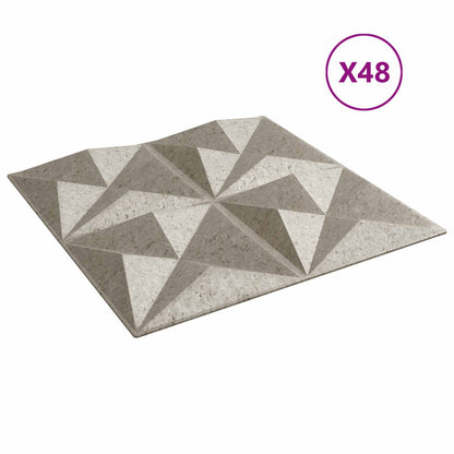vidaXL Wall Panels 48 pcs Origami beton 50 x 50 cm XPS Foam