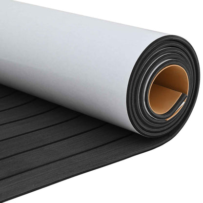 vidaXL Boat Mat Striped Dark Grey and Black 240 x 60 cm EVA