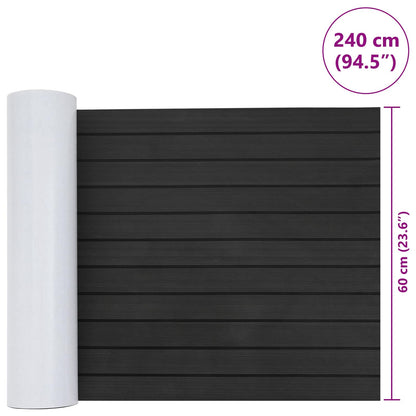vidaXL Boat Mat Striped Dark Grey and Black 240 x 60 cm EVA