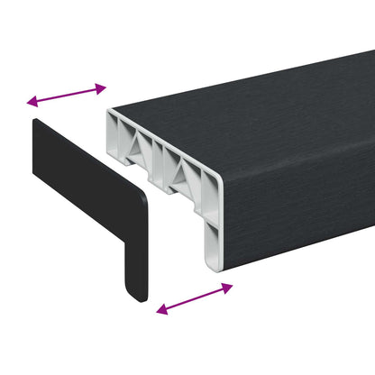 vidaXL Window Sill Anthracite with Wood Grain 160 x 15 x 4.5 cm PVC