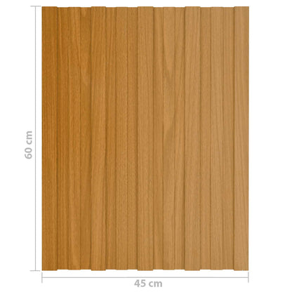 vidaXL Roof Panel 36 pcs Natural 60 x 45 cm Galvanised steel