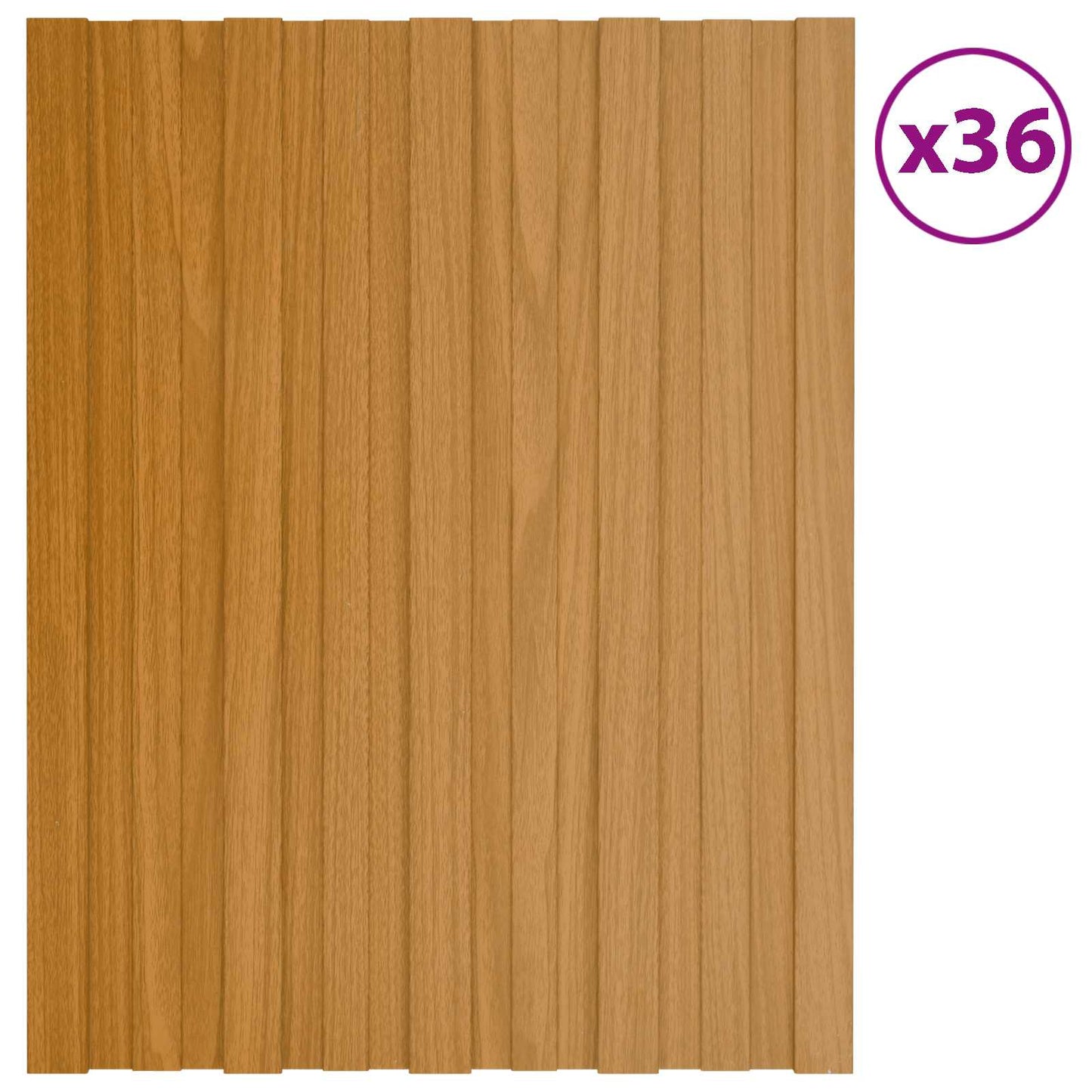 vidaXL Roof Panel 36 pcs Natural 60 x 45 cm Galvanised steel