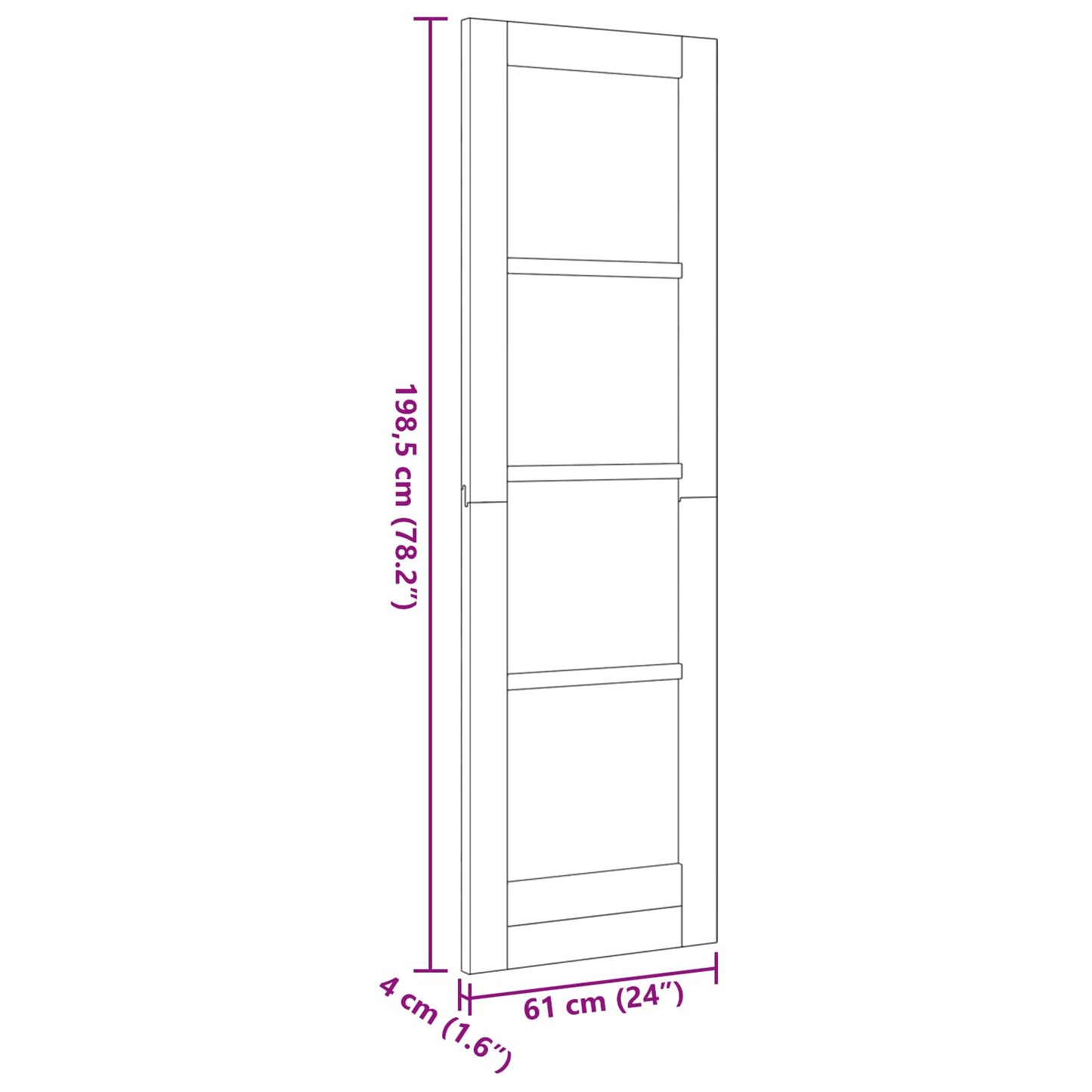 vidaXL Interior Door White 61 x 198.5 cm Plywood