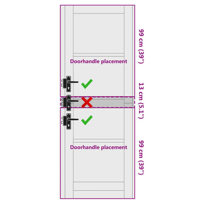 vidaXL Interior Door White 73.5 x 211 cm Plywood