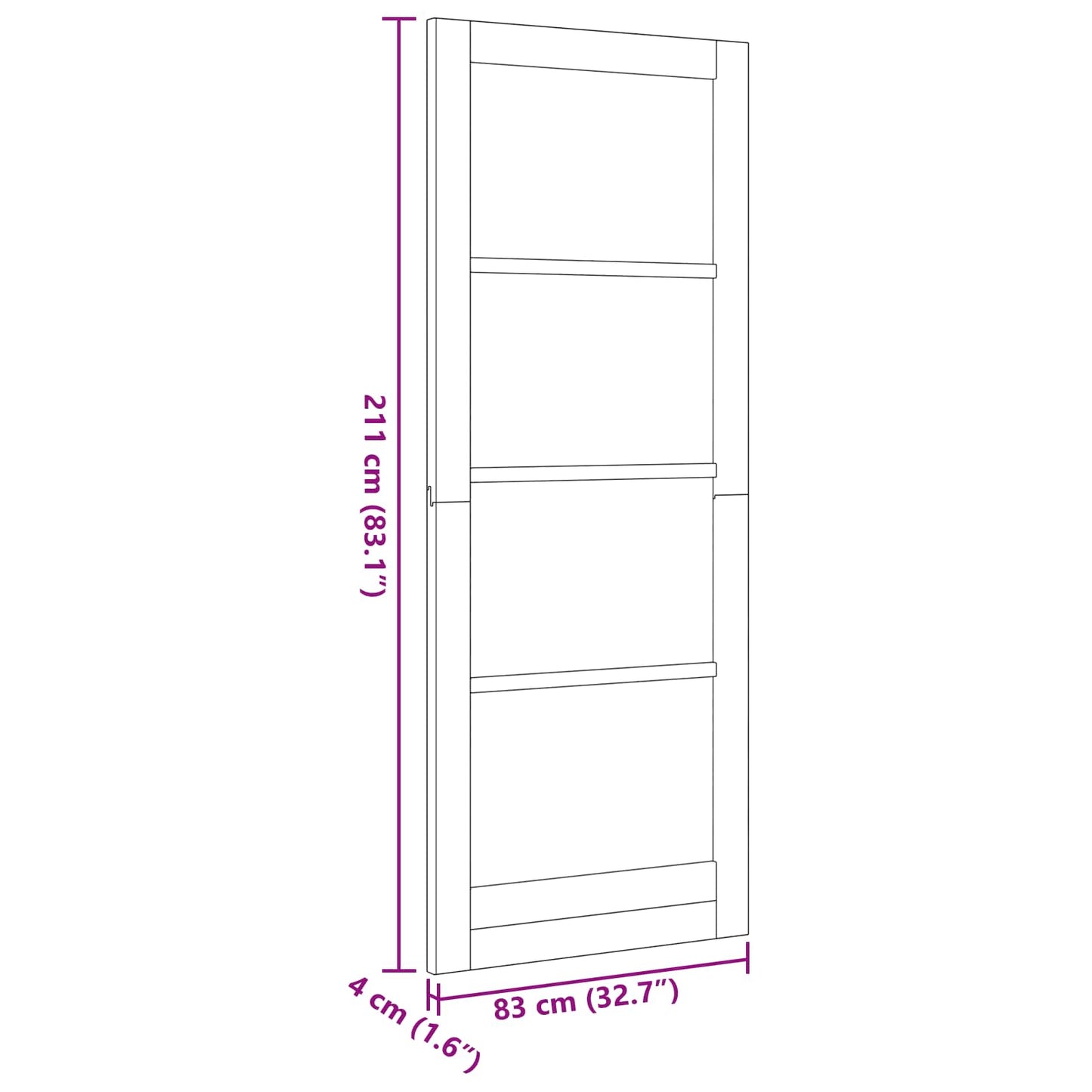 vidaXL Interior Door White 83 x 211 cm Plywood