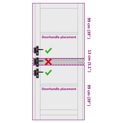 vidaXL Interior Door White 86 x 211 cm Plywood