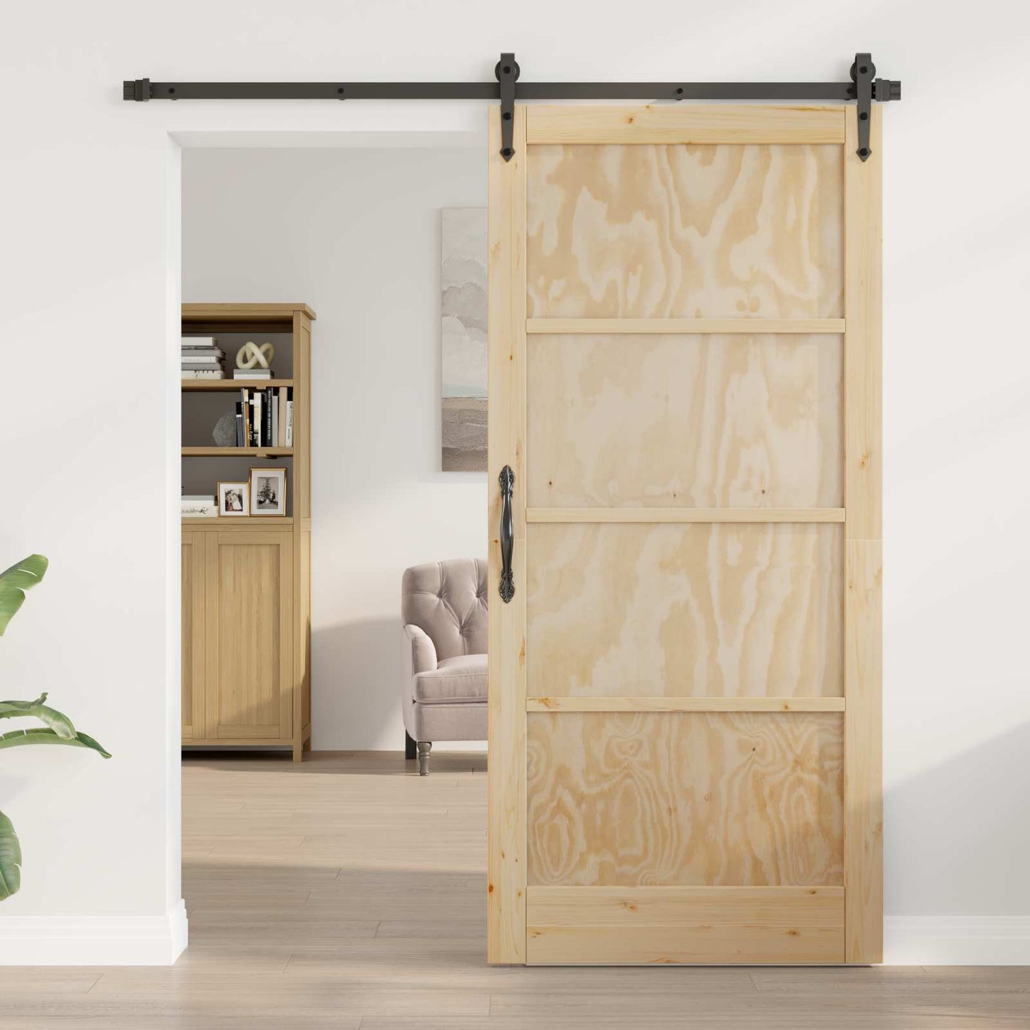 vidaXL Interior Door Natural 93 x 202 cm Plywood