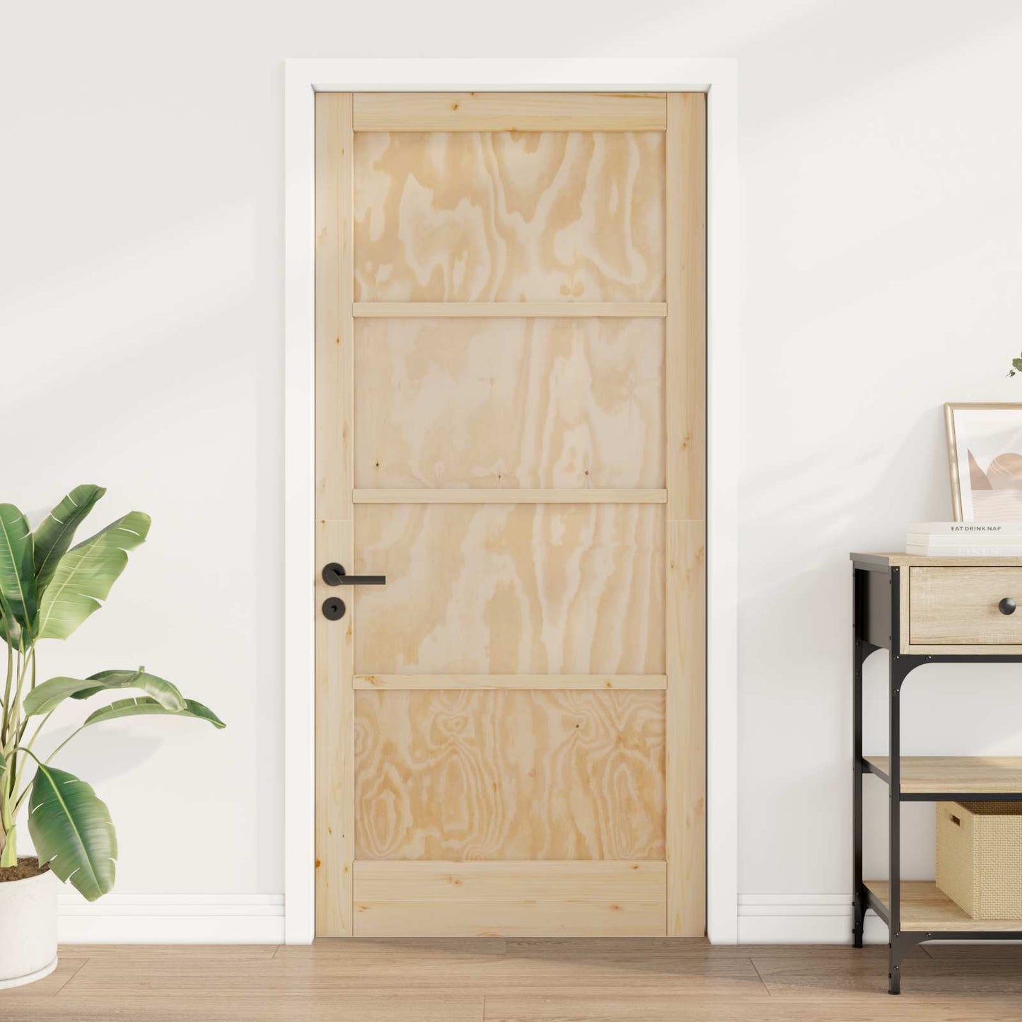 vidaXL Interior Door Natural 93 x 202 cm Plywood
